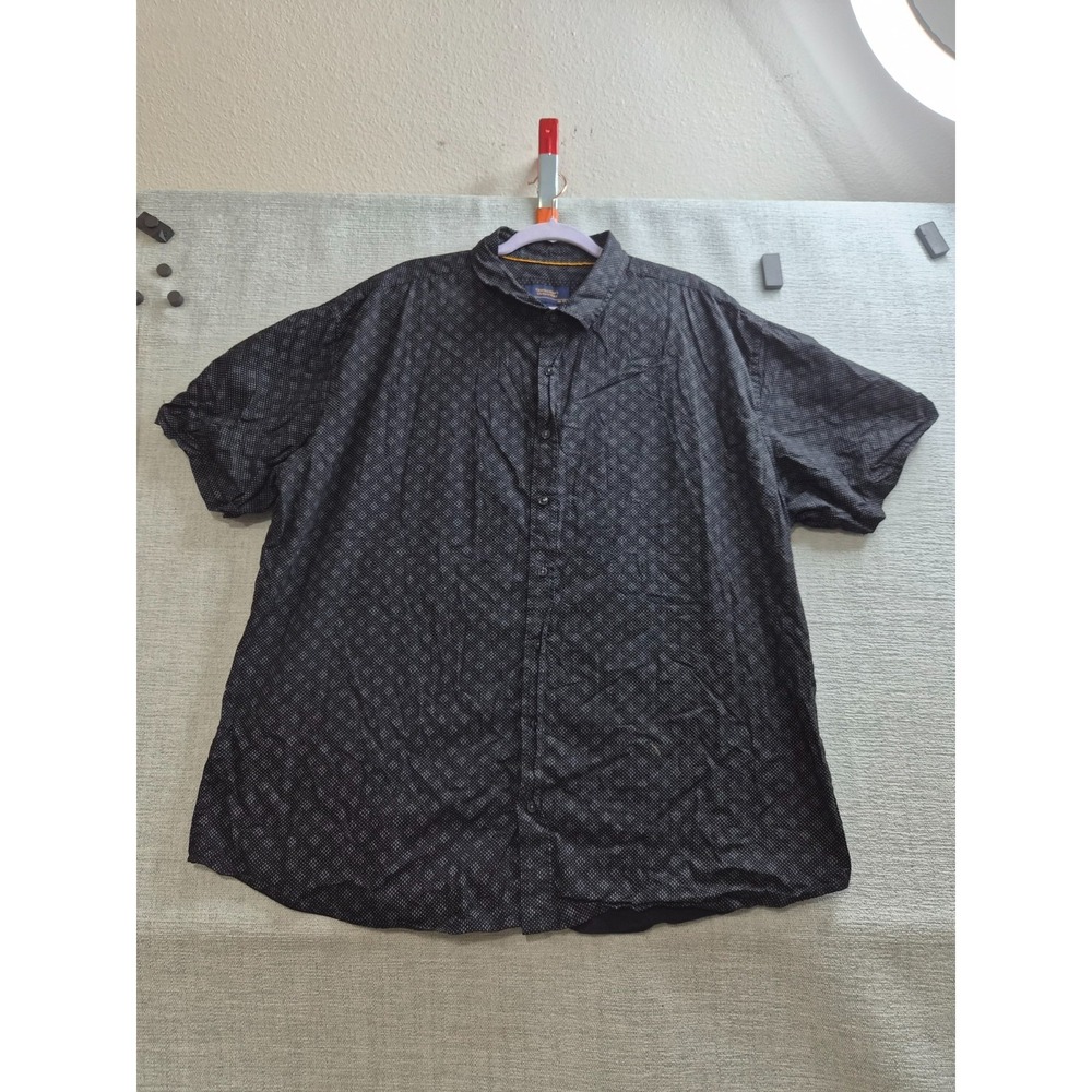 Gentlemen's Outfitters Shirt Mens 3X Black Geometric Shirttail Hem Button Up